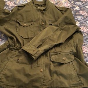 Military style lightweight jacket, olive drab.